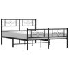 vidaXL Cadre de lit métal sans matelas avec pied de lit noir 135x190cm