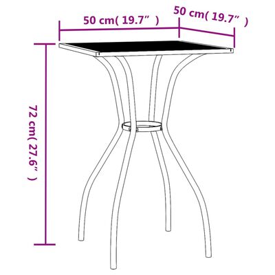 vidaXL Table de jardin anthracite 50x50x72 cm treillis d'acier