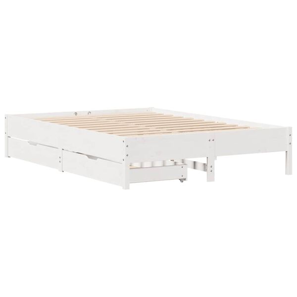 vidaXL Cadre de lit sans matelas blanc 120x200 cm bois de pin massif