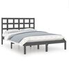 vidaXL Cadre de lit sans matelas gris 135x190 cm bois massif