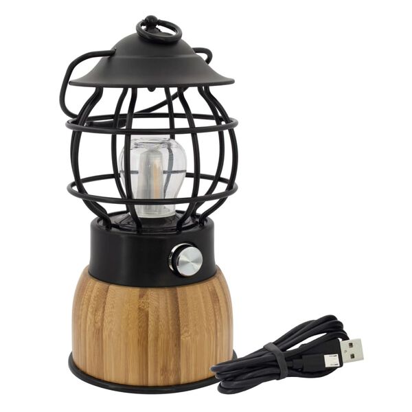 Eurotrail Lampe de camping &agrave; LED Breeze bambou noir