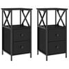 vidaXL Tables de chevet 2 pcs noir 34x35,5x70 cm bois d'ing&eacute;nierie