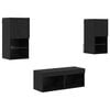 vidaXL Meubles TV muraux 4 pc Ch&ecirc;ne noir Bois d'ing&eacute;nierie