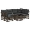 vidaXL Ensemble de canap&eacute; de jardin 7 pcs Gris polyrotin