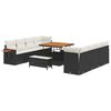vidaXL Ensemble de canap&eacute; de jardin 11 pcs Noir polyrotin