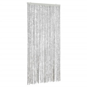 vidaXL Rideau anti-mouches gris 90x220 cm chenille