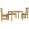 vidaXL Ensemble de salle &agrave; manger 4 pc Gris Bois de ch&ecirc;ne massif