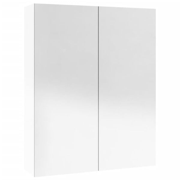 vidaXL Armoire à miroir de salle de bain 60x15x75cm MDF Blanc brillant