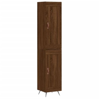 vidaXL Buffet haut Chêne marron 34,5x34x180 cm Bois d'ingénierie