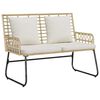 vidaXL Banc de jardin Marron et Crème Rattan synthétique, acier