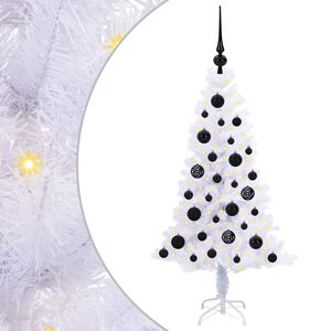 vidaXL Sapin de No&euml;l artificiel avec 150 LED Blanc 120 cm PVC et Acier