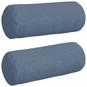 vidaXL Coussins d'accent 2 pcs Bleu &Oslash; 15 x 40 cm