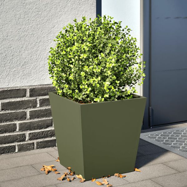 vidaXL Jardini&egrave;re vert olive 40x40x40 cm acier