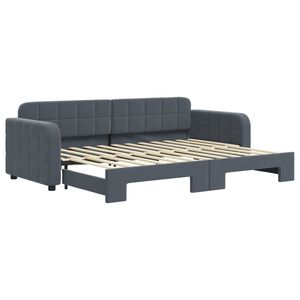 vidaXL Lit de jour avec gigogne sans matelas gris fonc&eacute; 80x200 cm