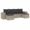 vidaXL Salon de jardin 6 pcs avec coussins gris clair r&eacute;sine tress&eacute;e