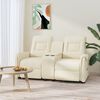 vidaXL Fauteuil de massage inclinable et porte-gobelet 2 places cr&egrave;me