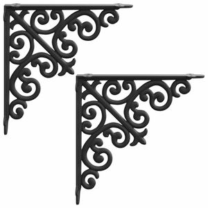 vidaXL Supports d'&eacute;tag&egrave;re murale 2 pc Noir 9,5 x 9,5 x 3 cm Acier