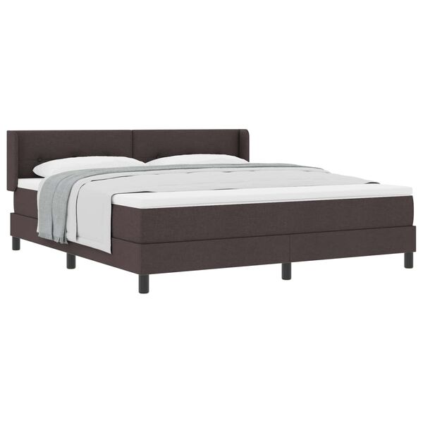 vidaXL Lit &agrave; ressorts avec matelas Marron fonc&eacute; 200 x 180 cm Polyester