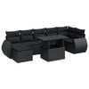 vidaXL Salon de jardin 8 pcs avec coussins noir r&eacute;sine tress&eacute;e