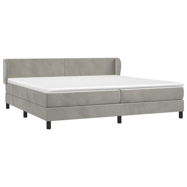 vidaXL Sommier &agrave; lattes de lit et matelas Gris clair 200x200cm Velours