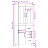 vidaXL Buffet haut Blanc 69,5x34x180 cm Bois d'ing&eacute;nierie
