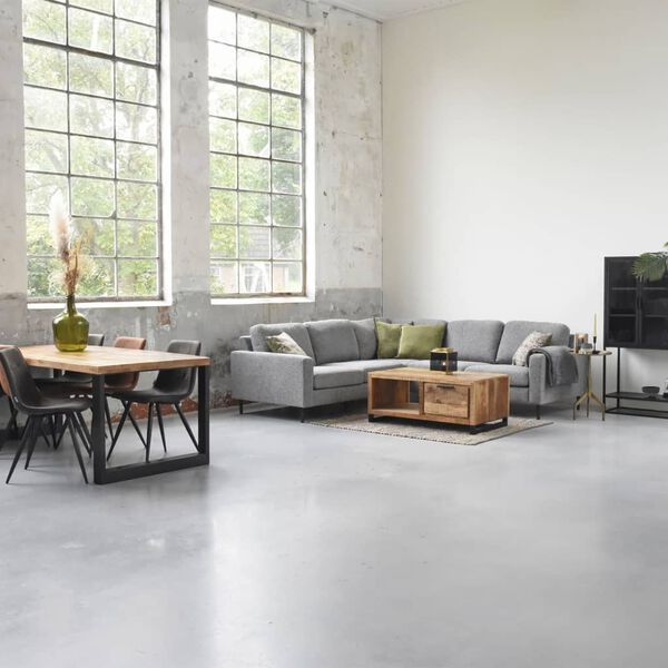 LABEL51 Table d'appoint tabouret 32x32x48-65 cm Bois/Noir