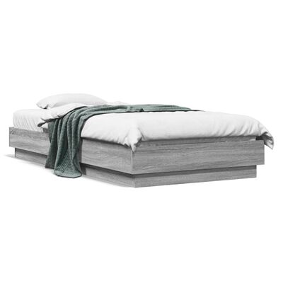 vidaXL Cadre de lit sans matelas sonoma gris 75x190 cm