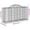 vidaXL Paniers à gabions arqués 30 pcs 200x50x100/120 cm fer galvanisé