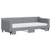 vidaXL Lit de jour avec gigogne et matelas gris clair 80x200 cm tissu