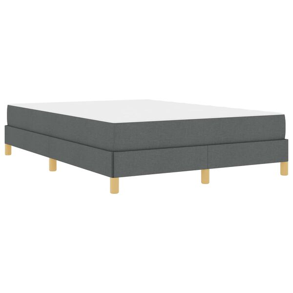 vidaXL Lit &agrave; ressorts avec matelas Gris fonc&eacute; 140 x 200 cm tissu