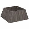 vidaXL Collier de sapin de No&euml;l Carr&eacute; Gris 50 x 50 x 25 cm polyrotin