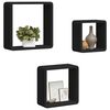 vidaXL &Eacute;tag&egrave;res murales sous forme de cube 3 pcs Noir MDF