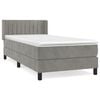 vidaXL Sommier &agrave; lattes de lit et matelas Gris clair 90x190 cm Velours