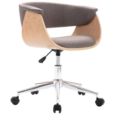 vidaXL Chaise pivotante à manger Taupe Bois courbé et tissu