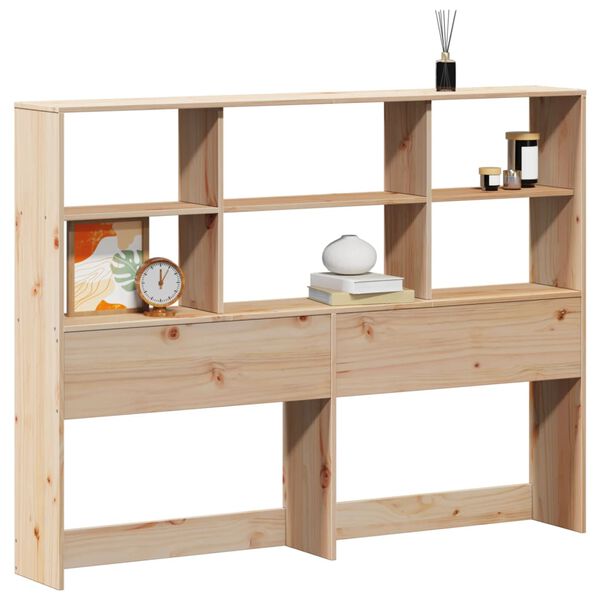 vidaXL T&ecirc;te de lit avec rangement 160 cm bois massif de pin