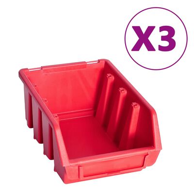 vidaXL Kit de bacs de stockage avec panneau mural 8 pcs Rouge et noir