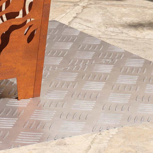 vidaXL Nez de marche Rectangulaire 2 pcs Argent&eacute; 100 x 40 cm Aluminium