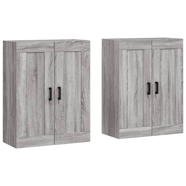 vidaXL Armoires murales 2 pcs sonoma gris bois d'ing&eacute;nierie