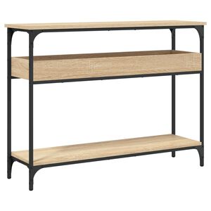 vidaXL Table console avec &eacute;tag&egrave;re Ch&ecirc;ne Sonoma 100x29x75 cm