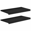 vidaXL Appuis de fen&ecirc;tre 2 pc Noir 70 x 40 x 2 cm Bois de h&ecirc;tre massif