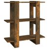 vidaXL Bibliothèque/Séparateur de pièce Chêne fumé 80x30x87 cm