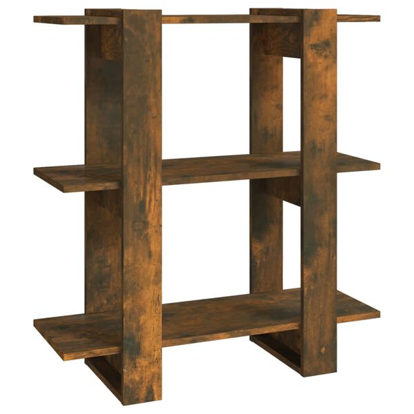vidaXL Bibliothèque/Séparateur de pièce Chêne fumé 80x30x87 cm
