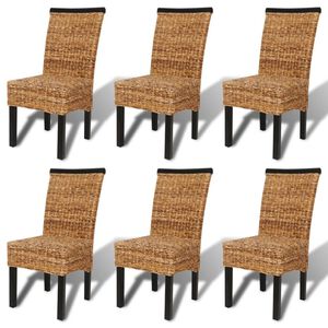 vidaXL Chaises à manger lot de 6 bois solide de manguier et abaca