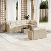 vidaXL Salon de jardin avec coussins 10 pcs beige r&eacute;sine tress&eacute;e