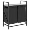 vidaXL Panier &agrave; linge 2 compartiments avec &eacute;tag&egrave;re Gris Sonoma