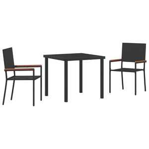 vidaXL Ensemble de salle &agrave; manger pour jardin 5 pcs Noir polyrotin