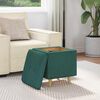 vidaXL Pouf de rangement avec coussin Vert fonc&eacute; 40 x 40 x 45 cm tissu