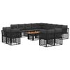 vidaXL Ensemble de canap&eacute; de jardin 14 pc Noir et Gris fonc&eacute; polyrotin