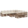 vidaXL Ensemble de canap&eacute; de jardin R&eacute;glable 12 pcs Beige polyrotin