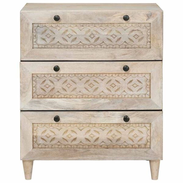 vidaXL Buffet Blanc 60 x 33 x 75 cm bois de manguier massif